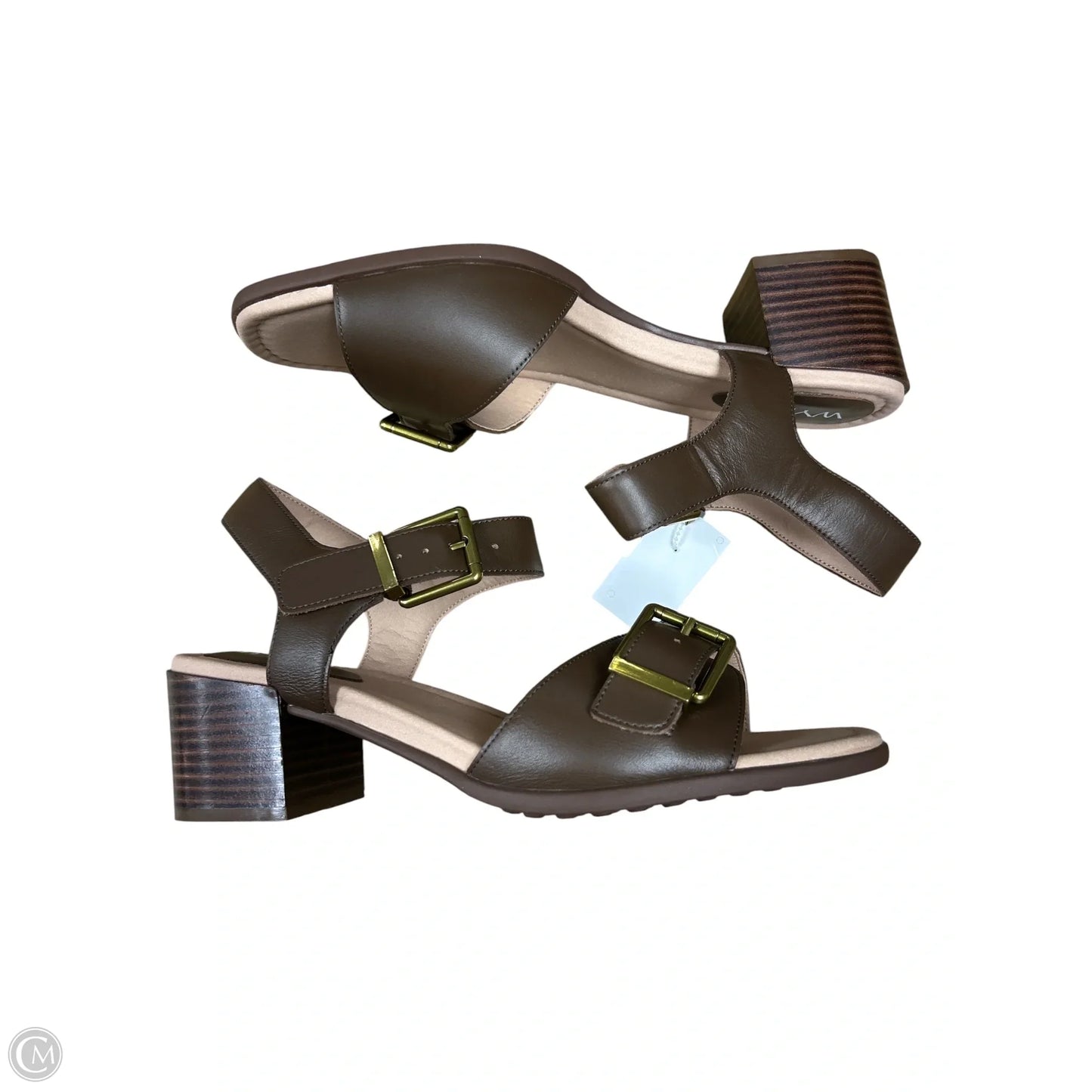 Sandals Heels Block By Cmc In Brown, Size: 10
