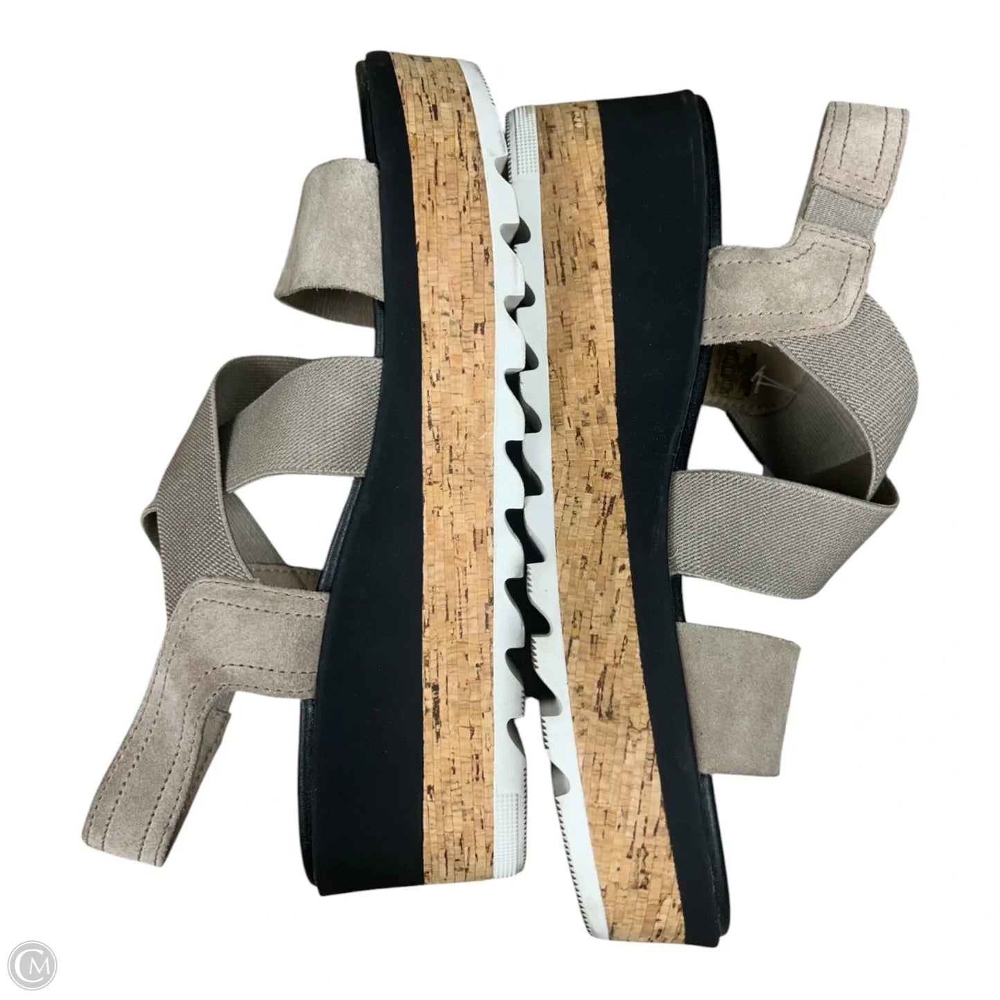 Sandals Heels Wedge By Sorel In Beige, Size: 8.5