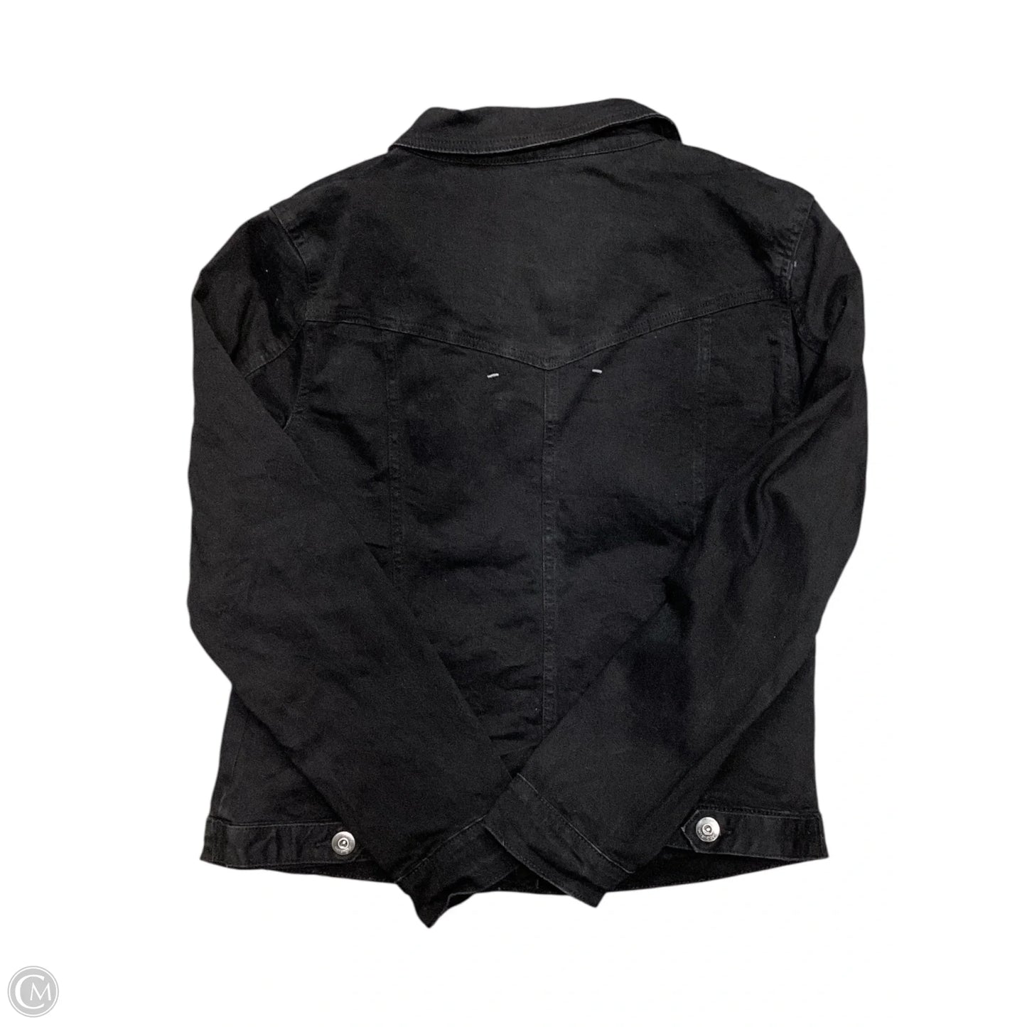 Jacket Denim By Wrangler In Black Denim, Size: Xl