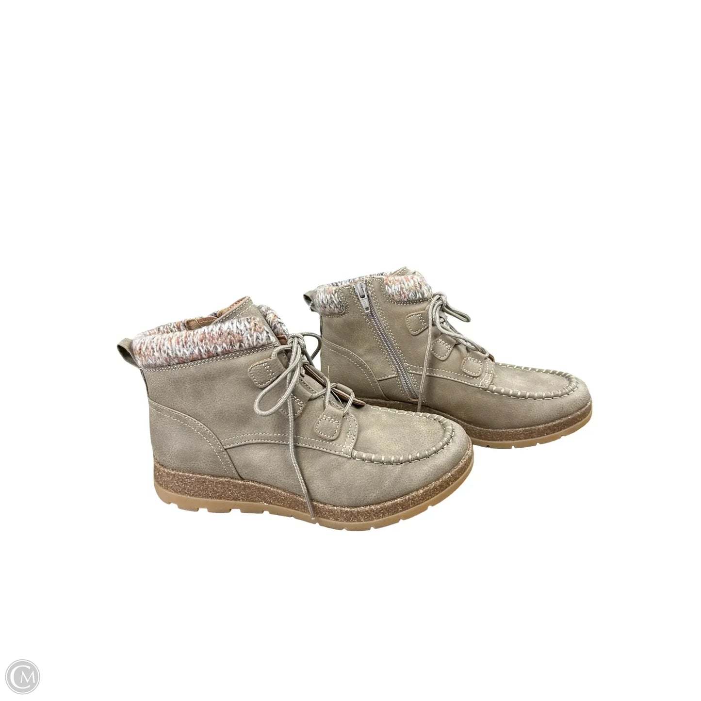 Boots Ankle Flats By Sofft In Brown, Size: 7.5