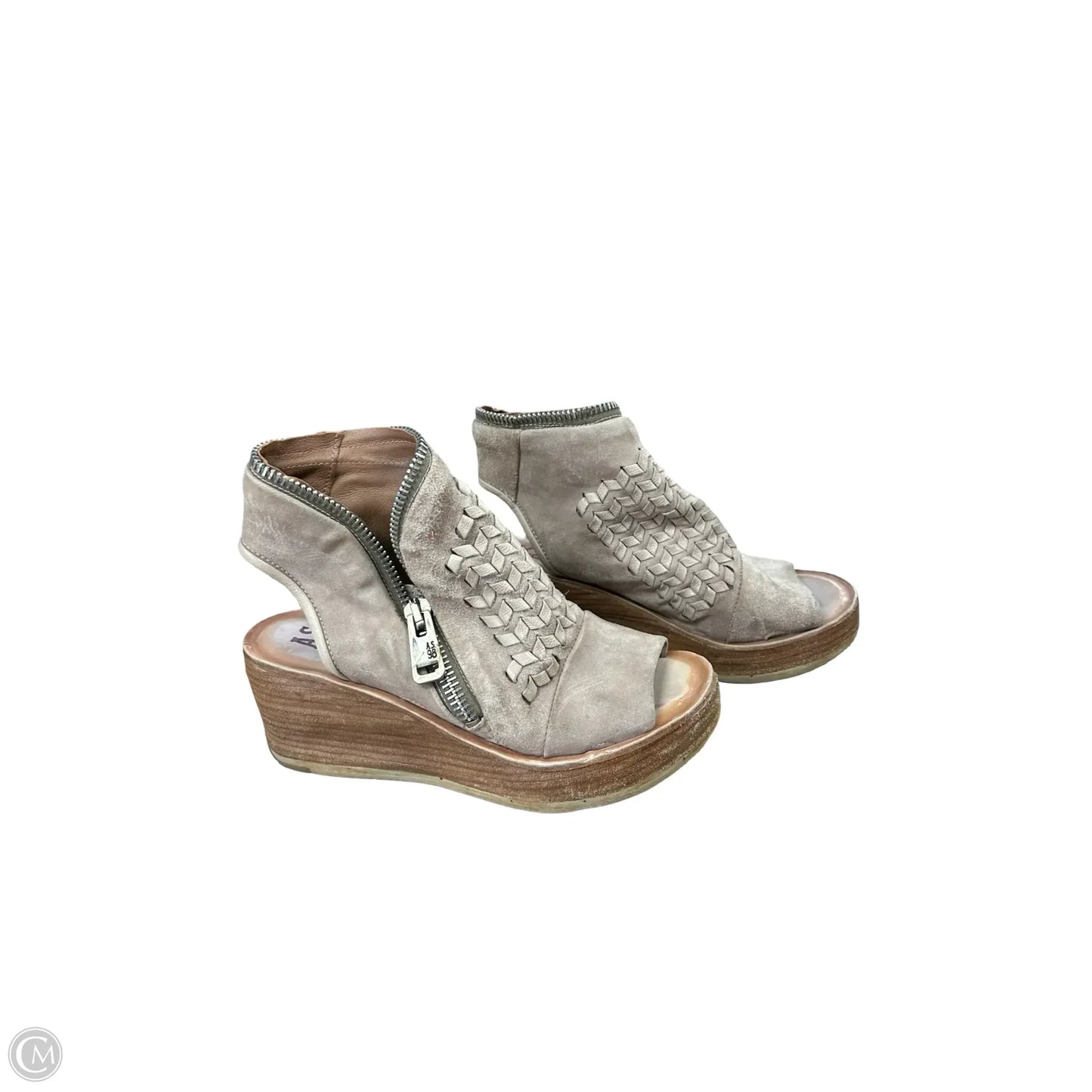 Sandals Heels Platform By Cmb In Tan, Size: 8.5