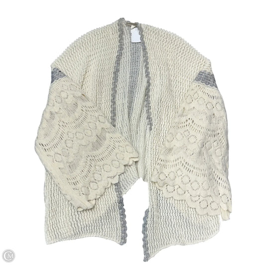 Sweater Cardigan By Anthropologie In Cream & Grey, Size: Osfm