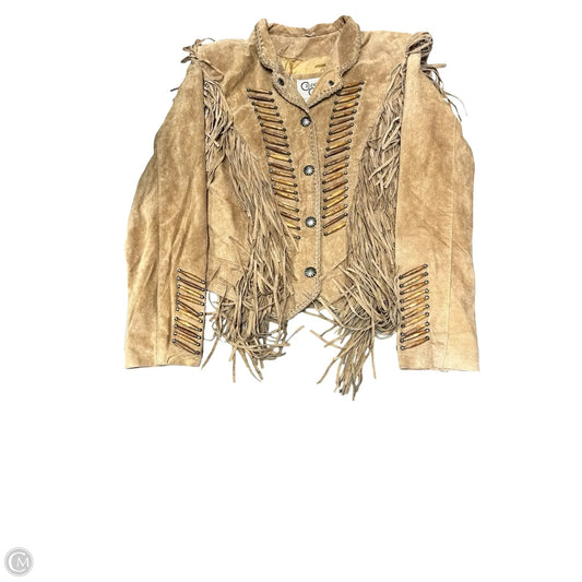 Jacket Leather By Cmb In Brown, Size: M