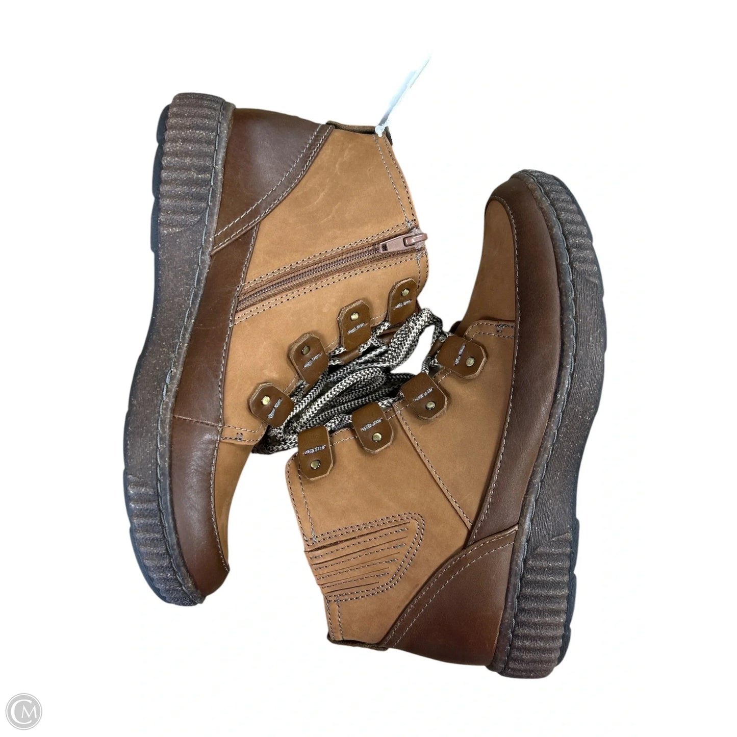 Boots Ankle Flats By Clarks In Brown, Size: 7.5