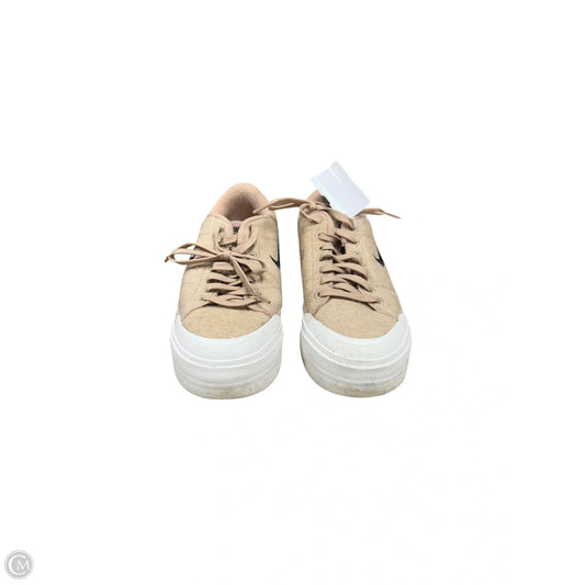 Shoes Sneakers Platform By Nike In Tan & White, Size: 8.5