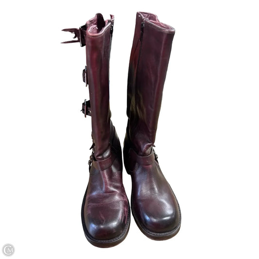 Boots Mid-calf Flats By Clothes Mentor In Purple, Size: 7.5