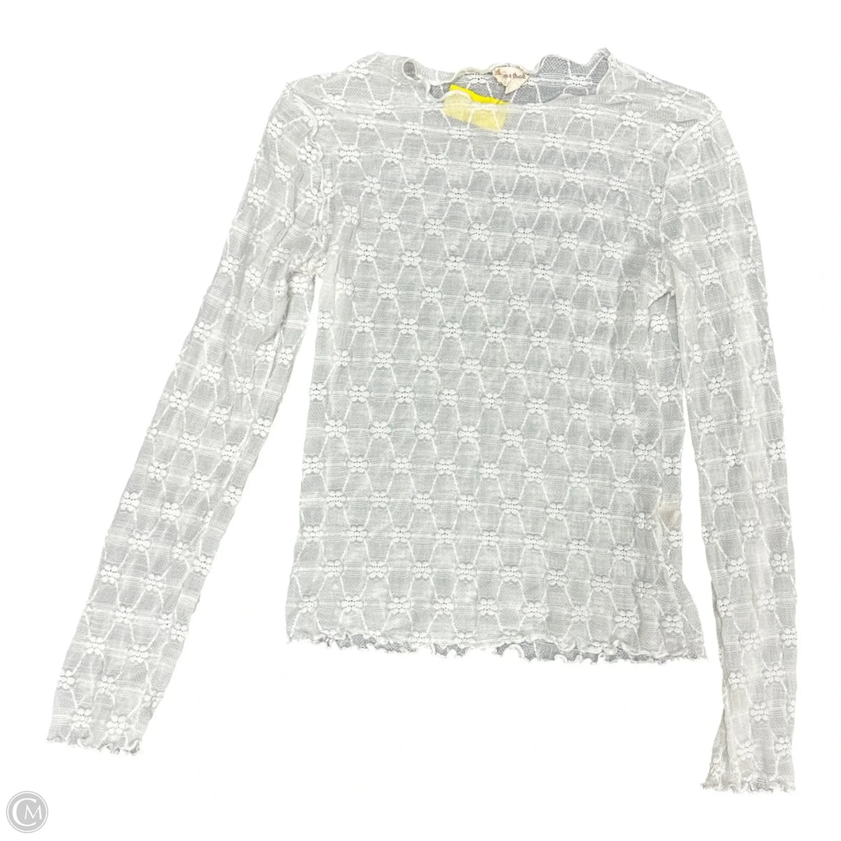 Top Long Sleeve Basic By Hem & Thread In White, Size: S