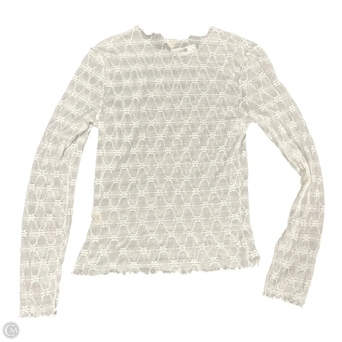 Top Long Sleeve Basic By Hem & Thread In White, Size: S