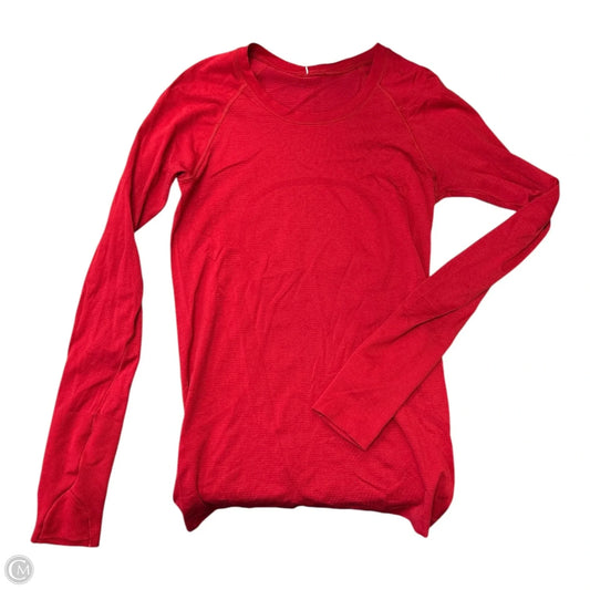Athletic Top Long Sleeve Crewneck By Lululemon In Red, Size: 6