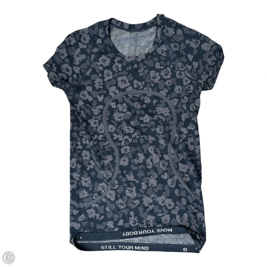Athletic Top Short Sleeve By Lululemon In Leopard Print, Size: 6