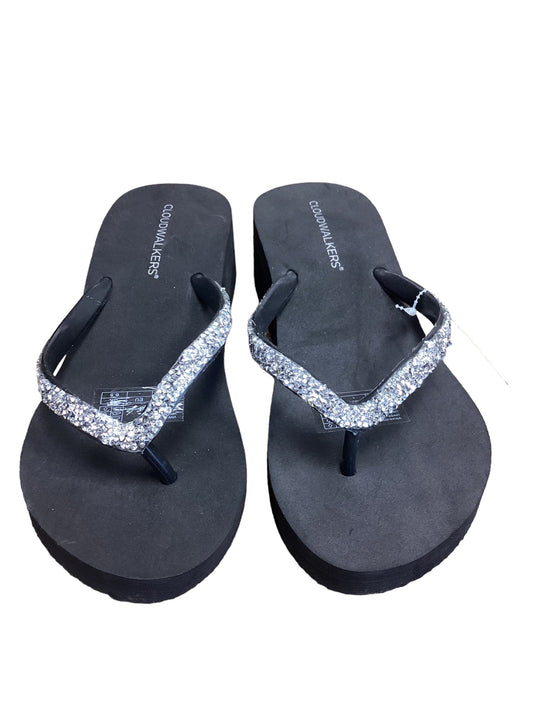 Black Sandals Flats Cloudwalkers, Size 8.5
