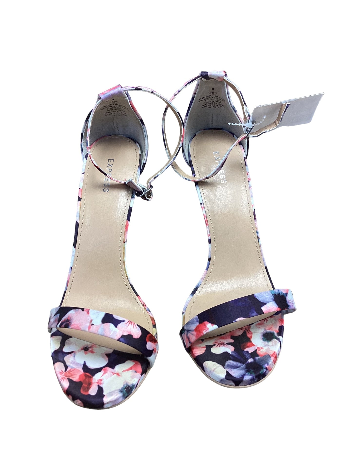 Floral Print Sandals Heels Stiletto Express, Size 8