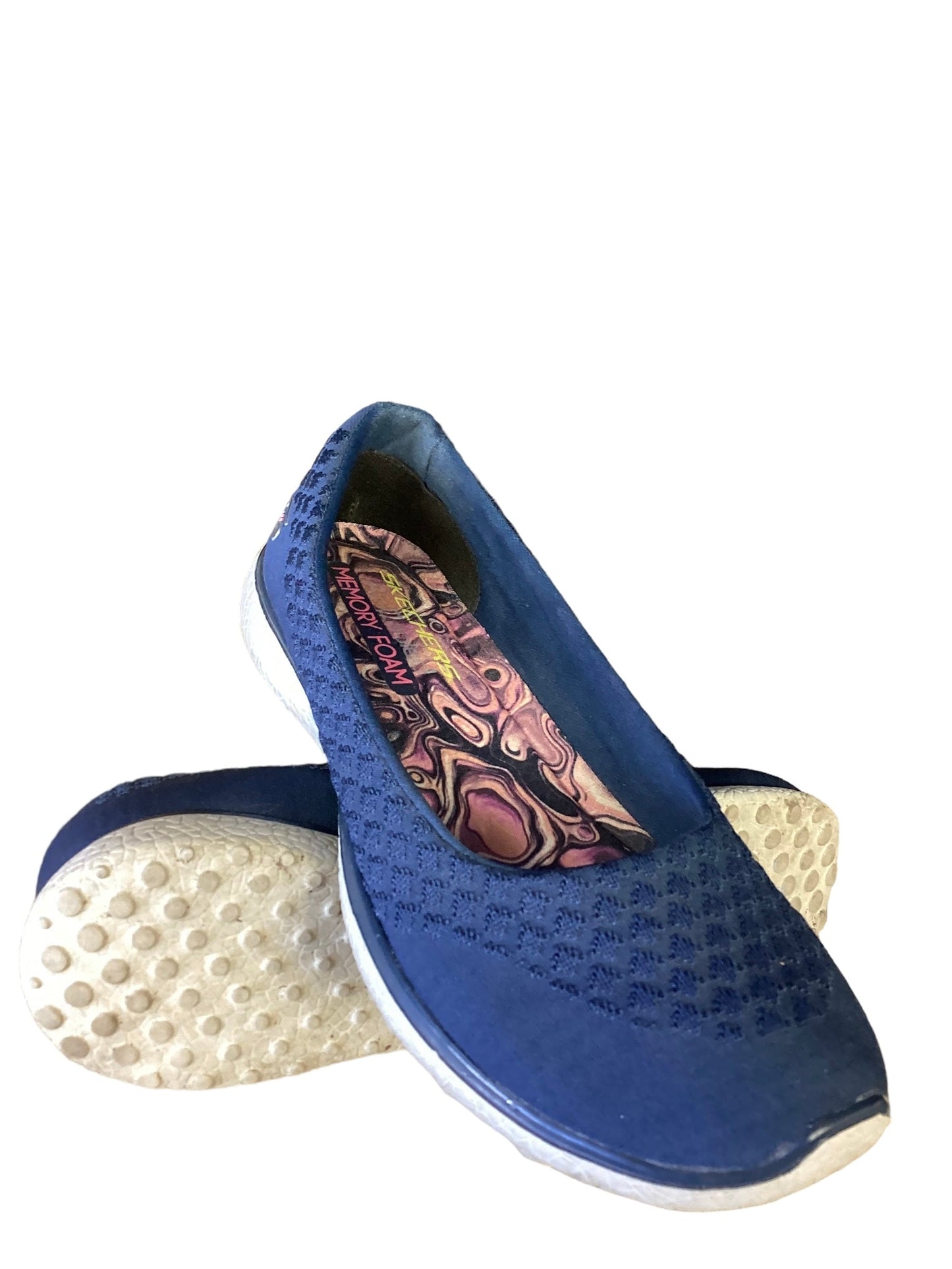 Blue Shoes Flats Skechers, Size 7