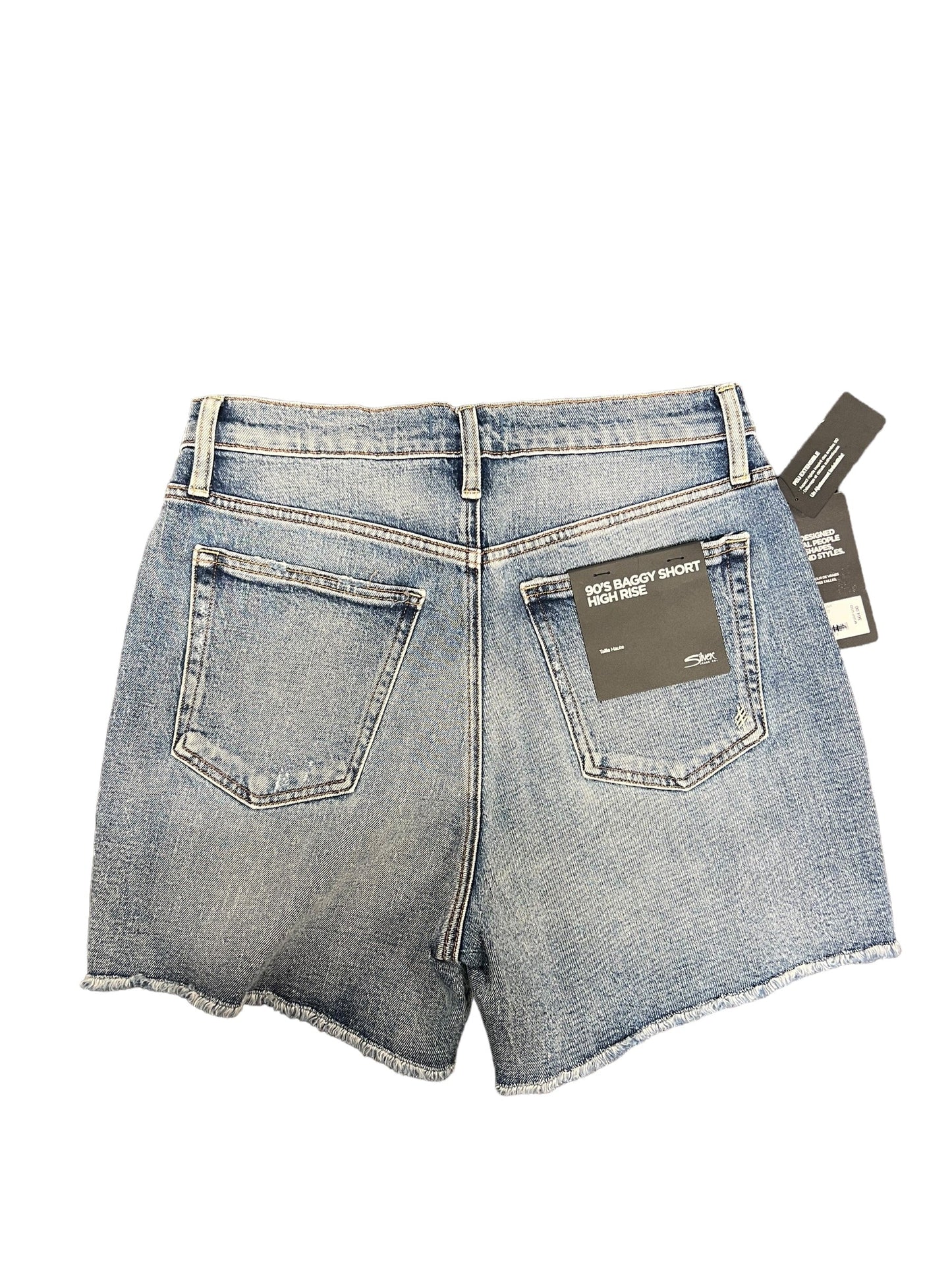 Blue Denim Shorts Silver, Size 4
