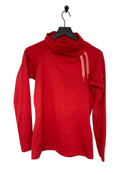 Red Athletic Top Long Sleeve Collar Nike, Size M