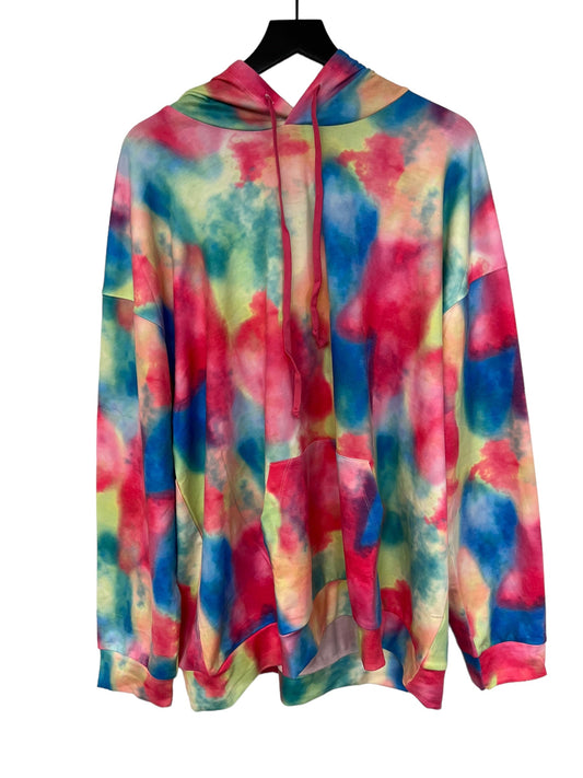 Tie Dye Print Top Long Sleeve Oddi, Size 3x