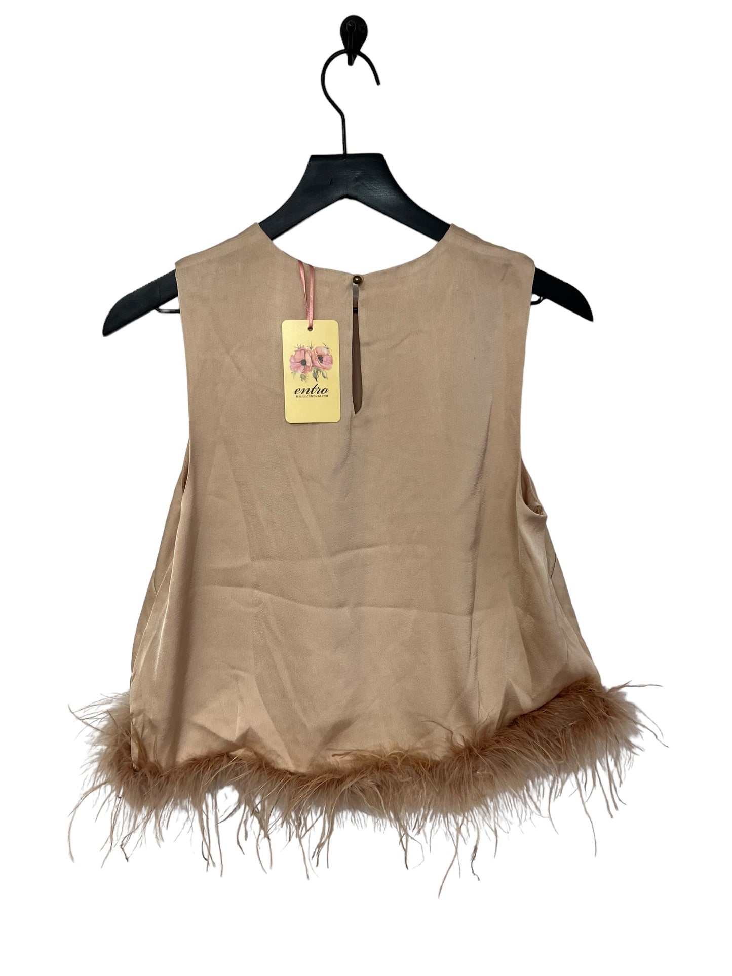 Top Sleeveless By Entro In Tan, Size: S