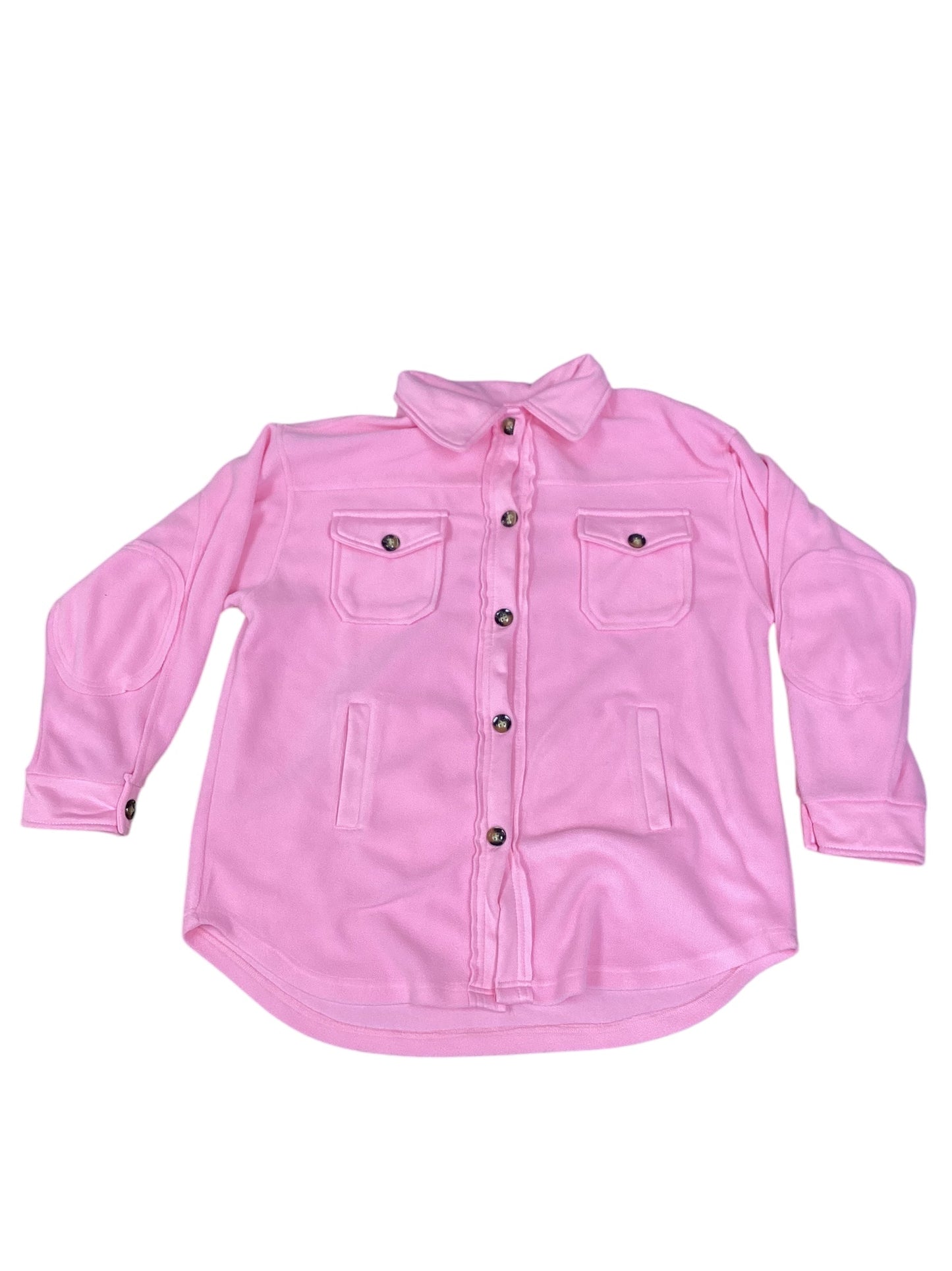 Jacket Shirt By Reborn J In Pink, Size: L