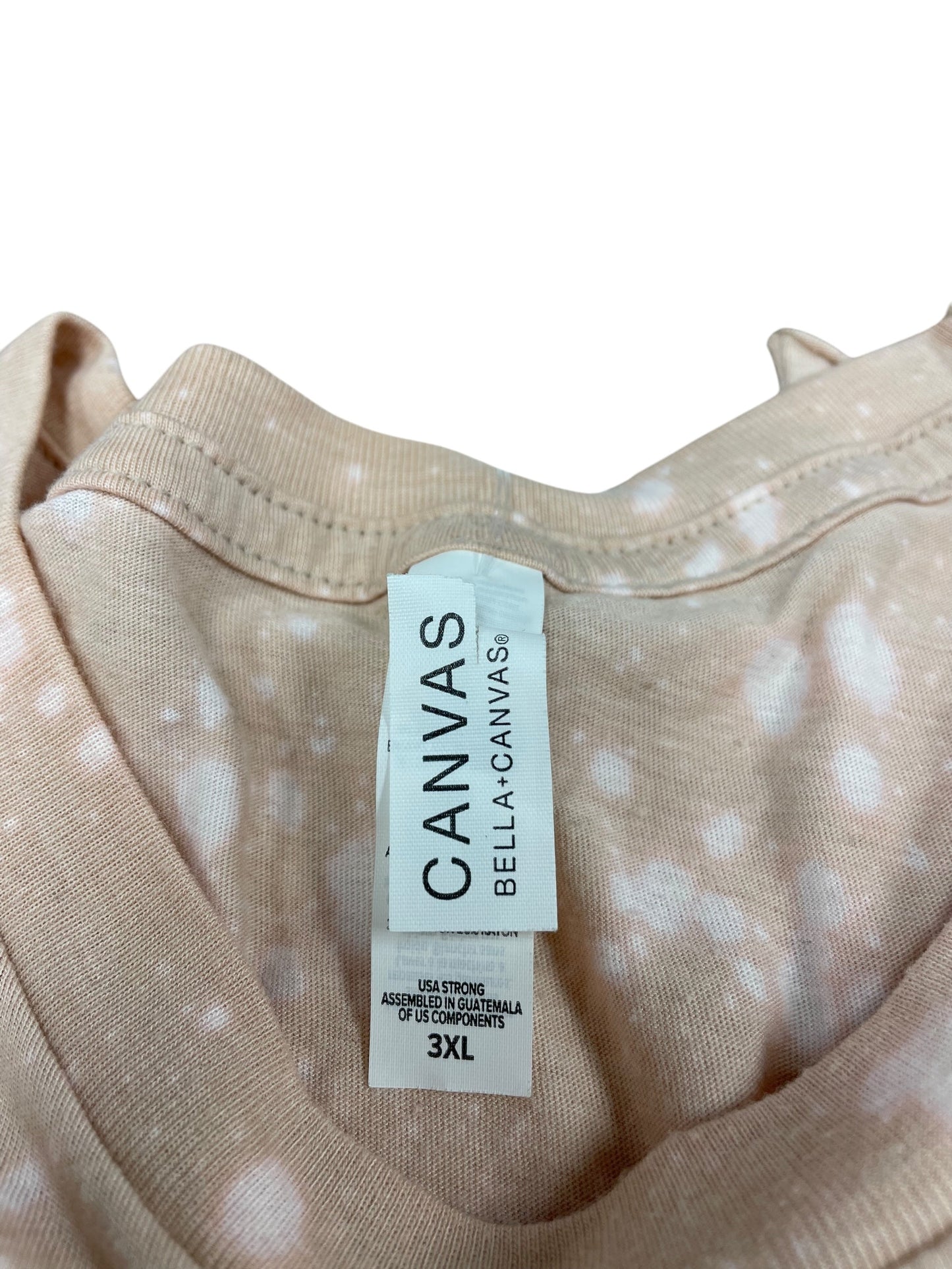 Top Short Sleeve By Bella + Canvas In Peach, Size: 3x