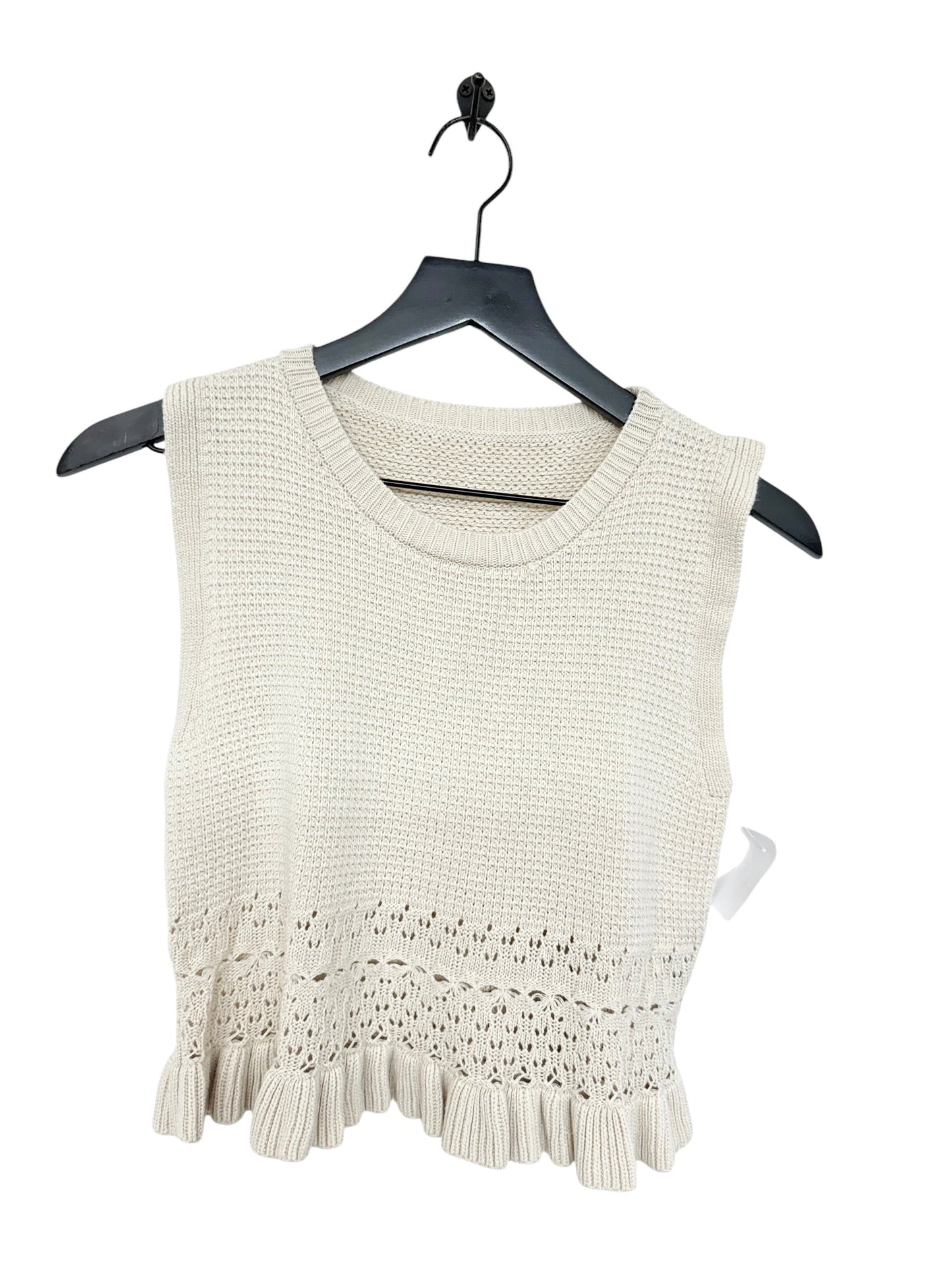 Top Sleeveless By Clothes Mentor In Cream, Size: L