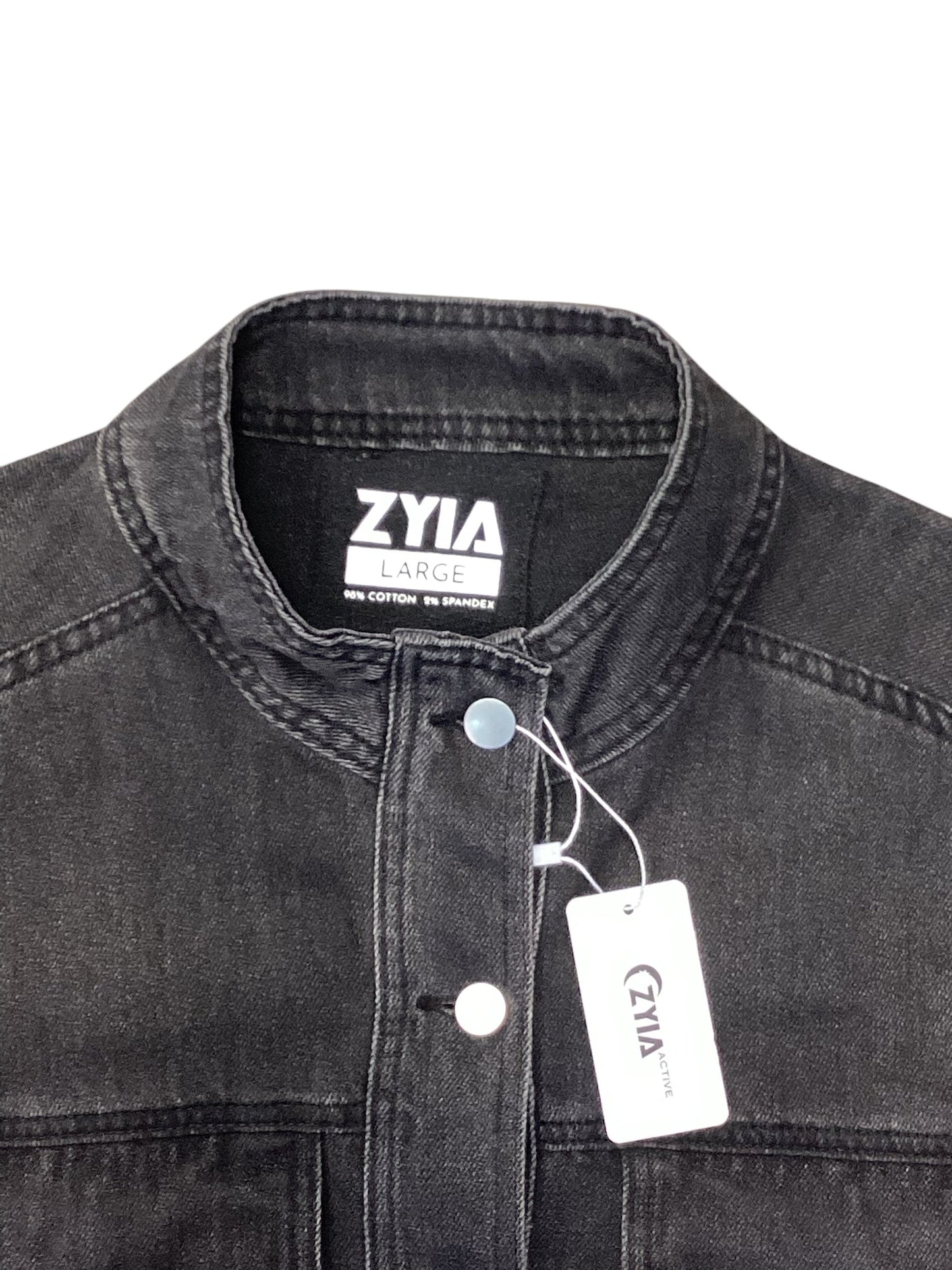 Jacket Denim By Zyia In Black Denim, Size: L