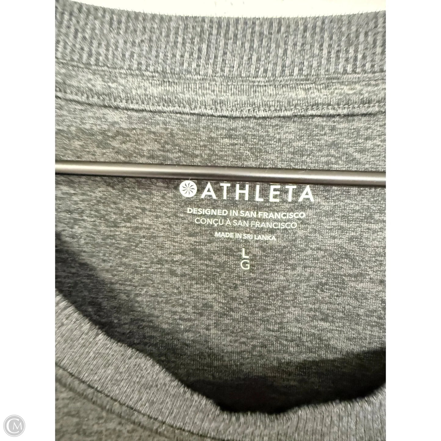 Athletic Top Short Sleeve By Athleta In Grey, Size: L