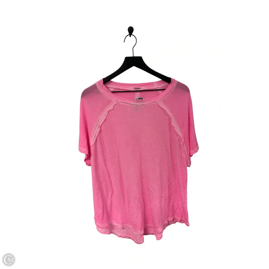 Top Short Sleeve By Zenana Outfitters In Pink, Size: S