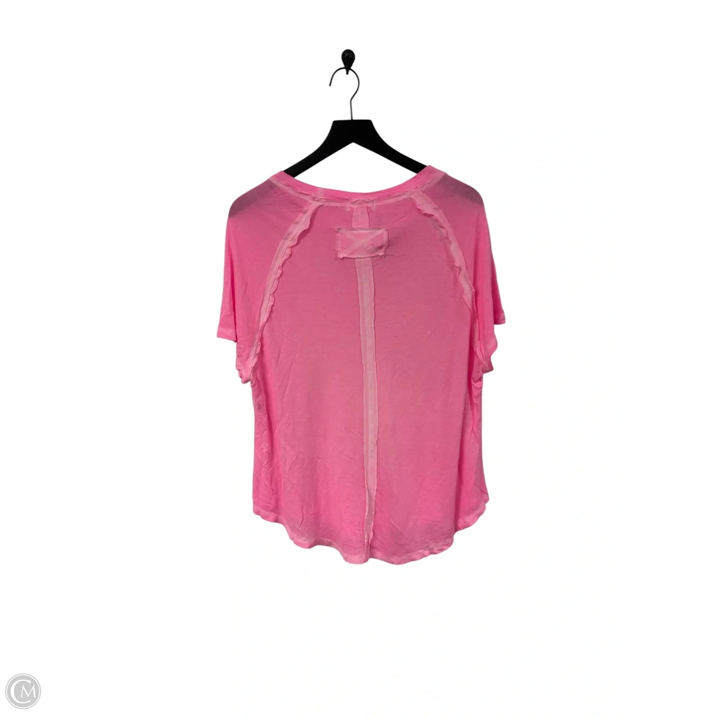 Top Short Sleeve By Zenana Outfitters In Pink, Size: S