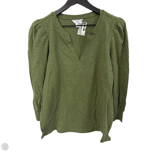 Top Long Sleeve Basic By Time And Tru In Green, Size: S