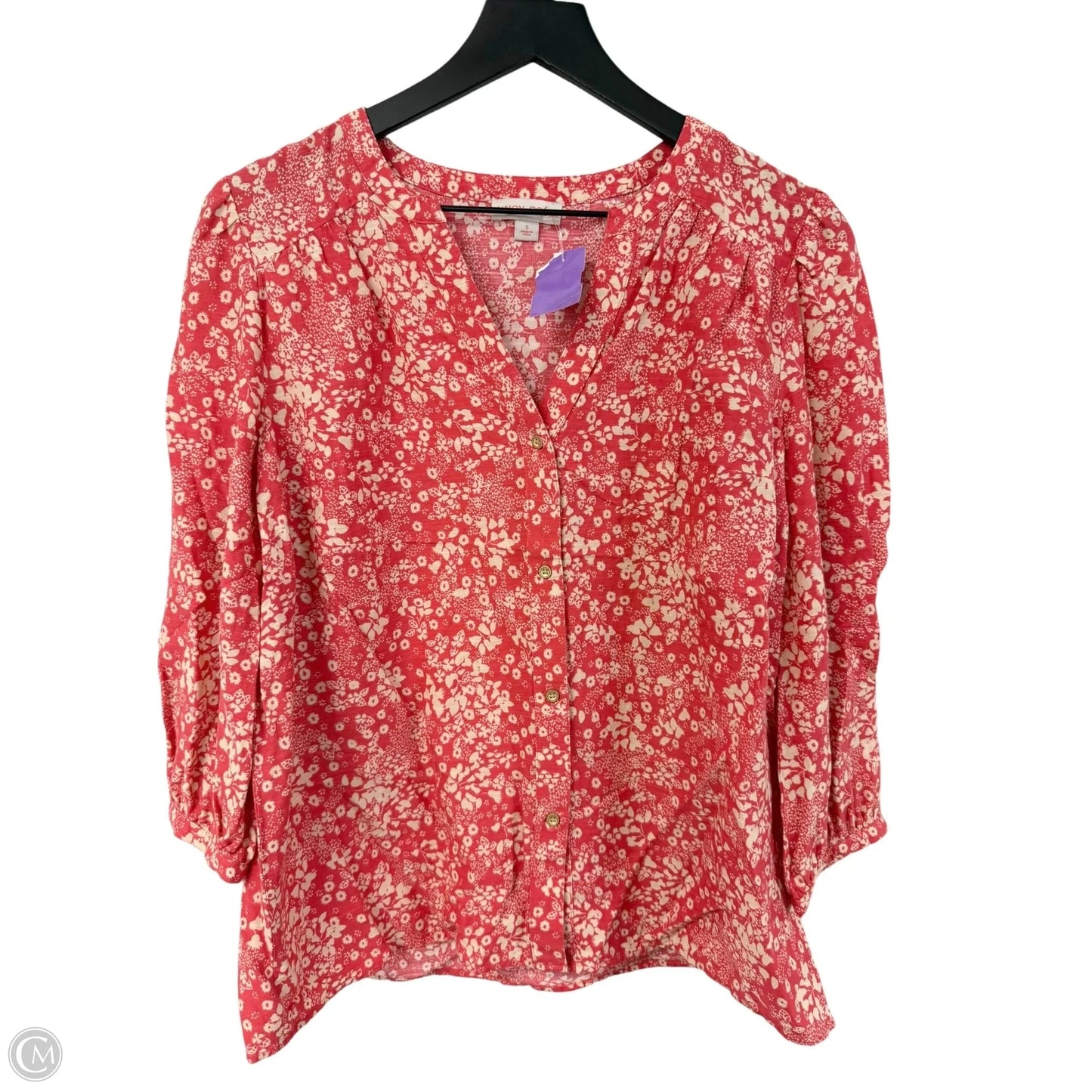 Top 3/4 Sleeve By Knox Rose In Pink, Size: S