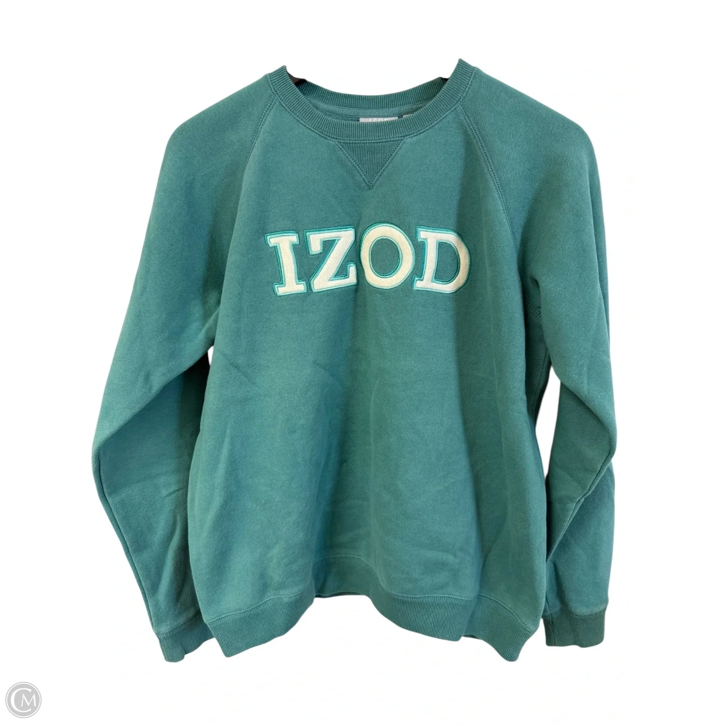 Athletic Top Long Sleeve Crewneck By Izod In Aqua, Size: S