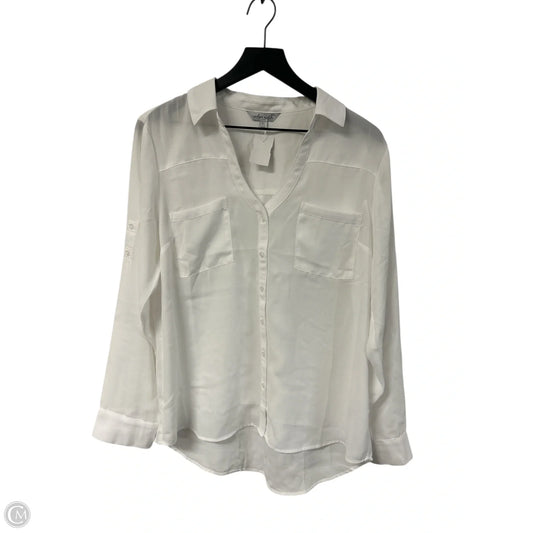 Blouse Long Sleeve By Clothes Mentor In White, Size: L
