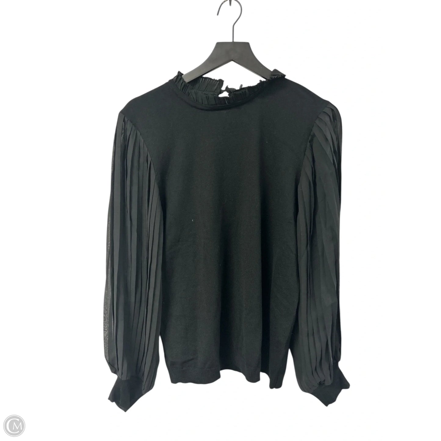 Top Long Sleeve By Adrianna Papell In Black, Size: L