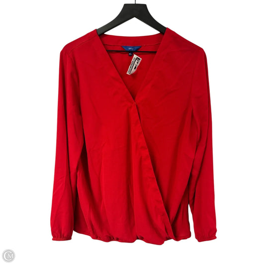 Top Long Sleeve By Apt 9 In Red, Size: L