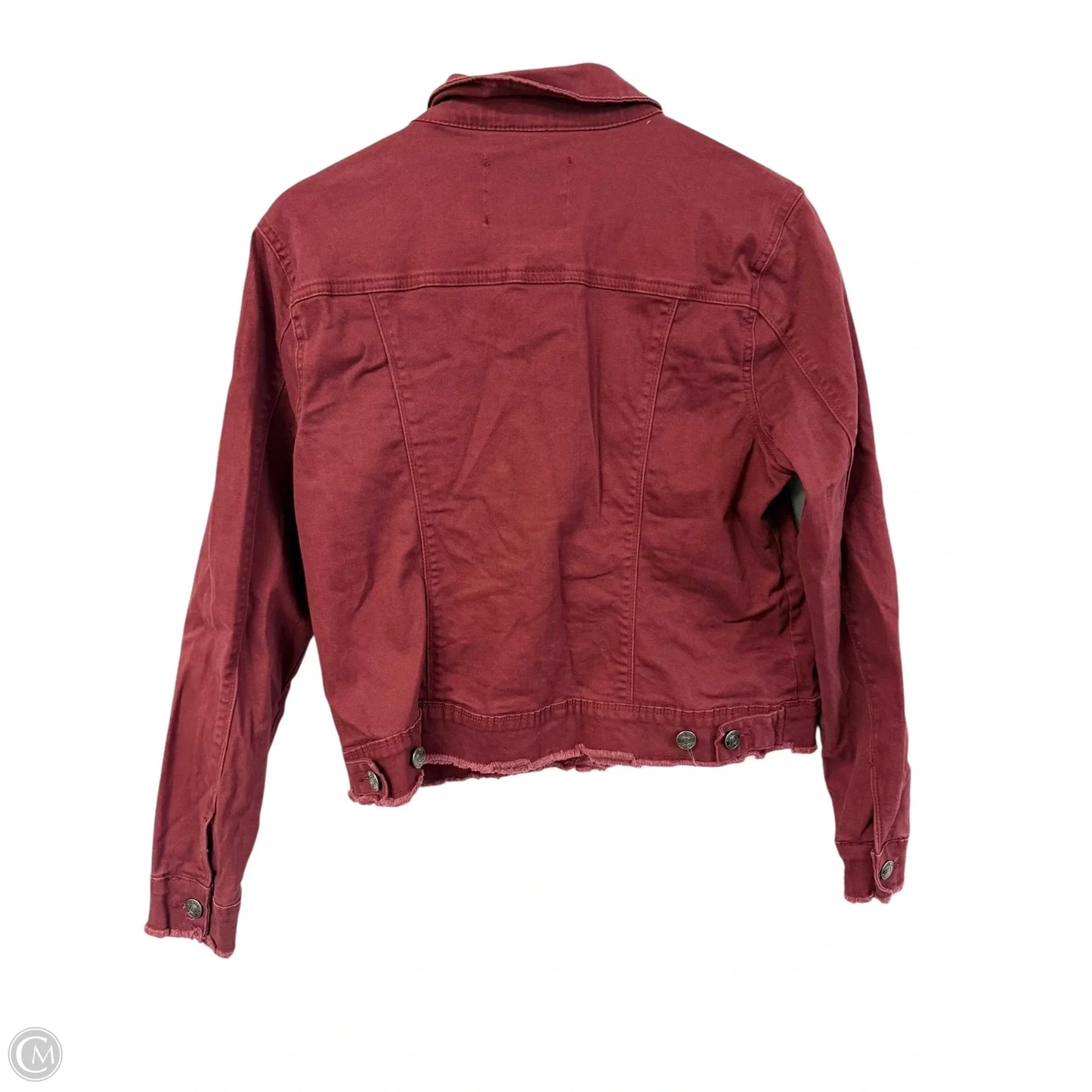 Jacket Denim By Nine West Apparel In Red Denim, Size: L