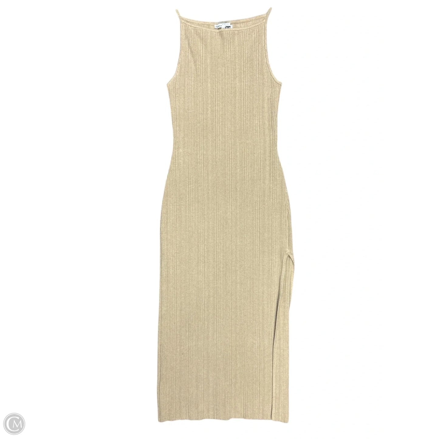 Dress Casual Midi By Abercrombie And Fitch In Tan, Size: L