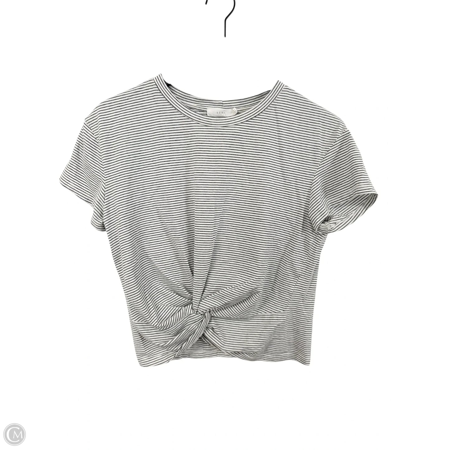 Top Short Sleeve By Lush In Striped Pattern, Size: S