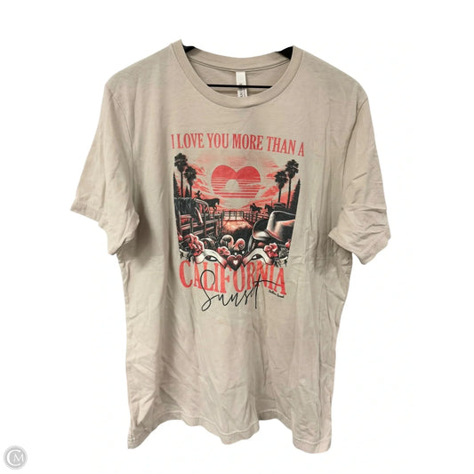 Top Short Sleeve By Bella + Canvas In Tan, Size: Xl