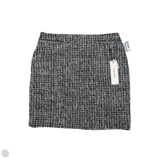 Skirt Midi By Calvin Klein In Black & White, Size: 10