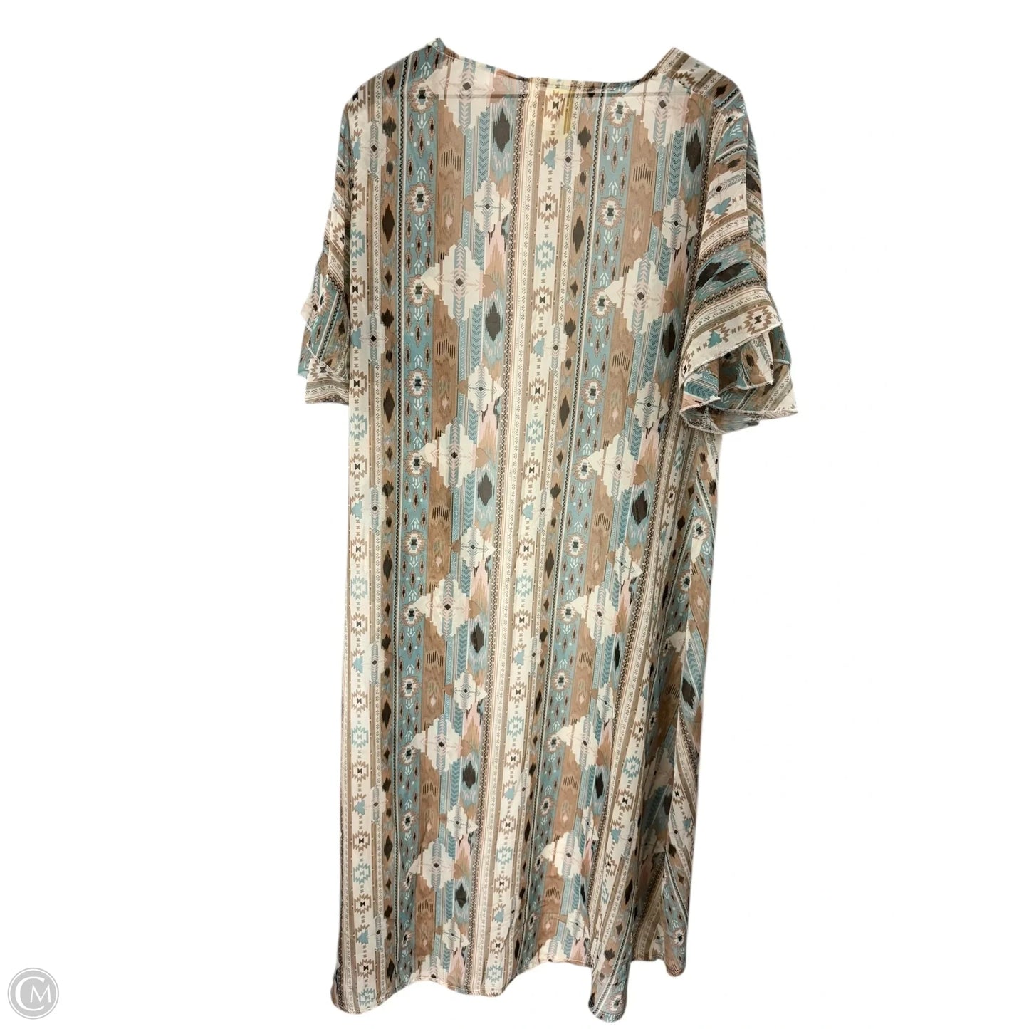 Kimono By Clothes Mentor In Brown & Green, Size: Xl