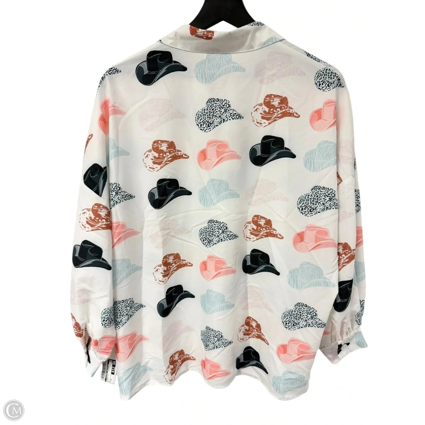 Blouse Long Sleeve By Clothes Mentor In White, Size: M