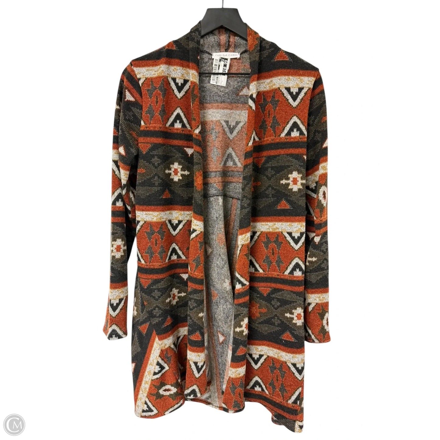 Cardigan By Chris And Carol In Brown & Orange, Size: L