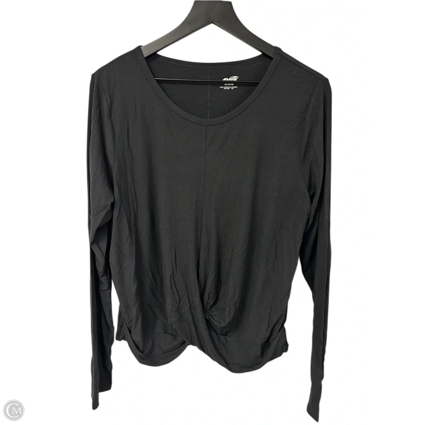 Athletic Top Long Sleeve Crewneck By Avia In Black, Size: Xl