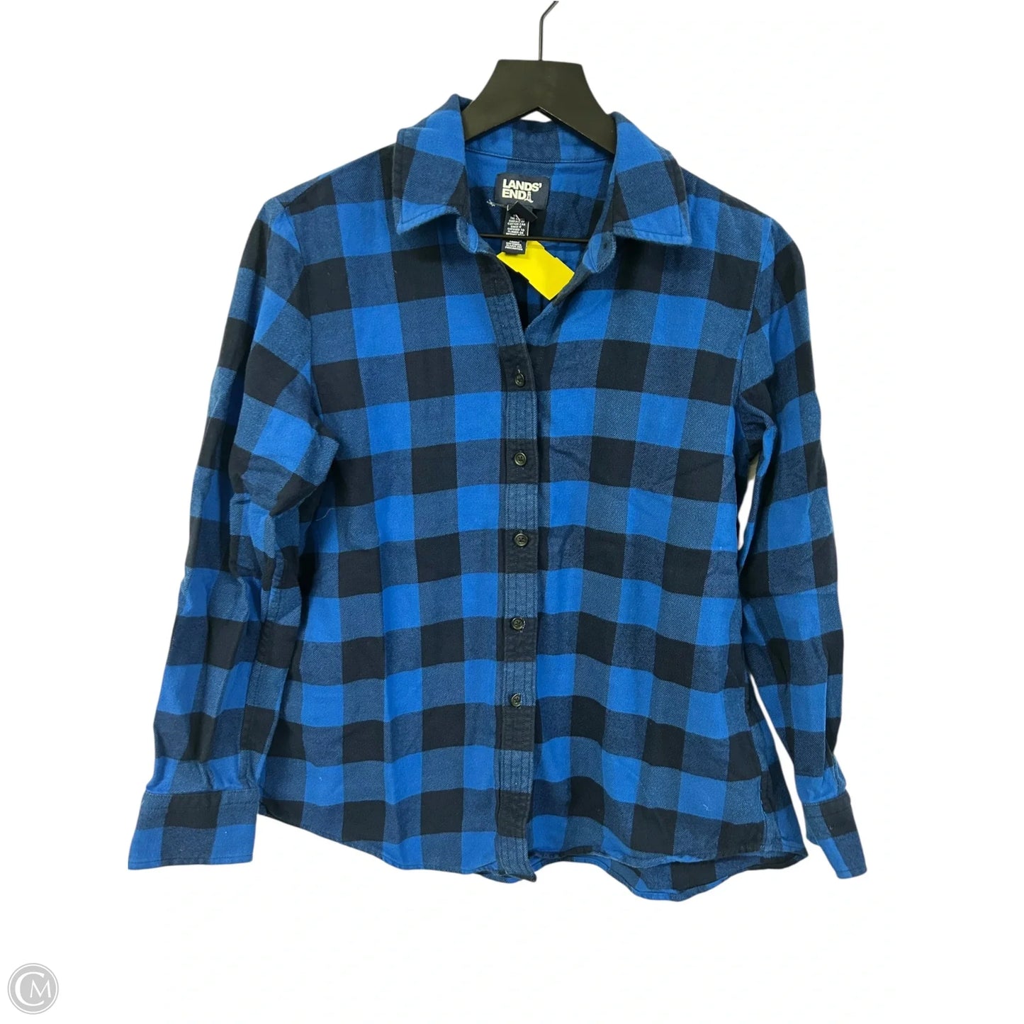 Blouse Long Sleeve By Lands End In Blue, Size: Mp