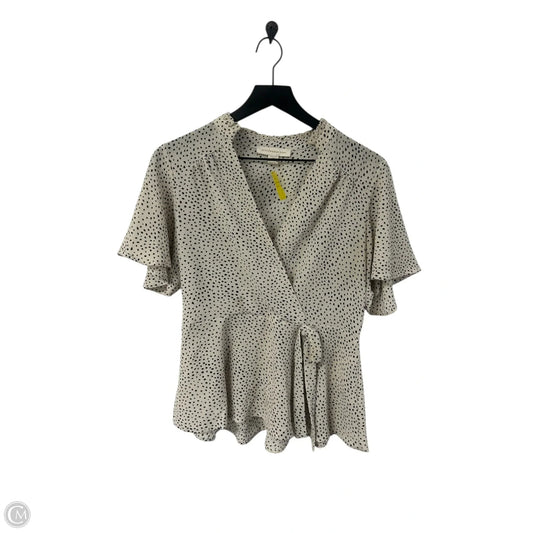 Top Short Sleeve By Monteau In Polkadot Pattern, Size: Xl