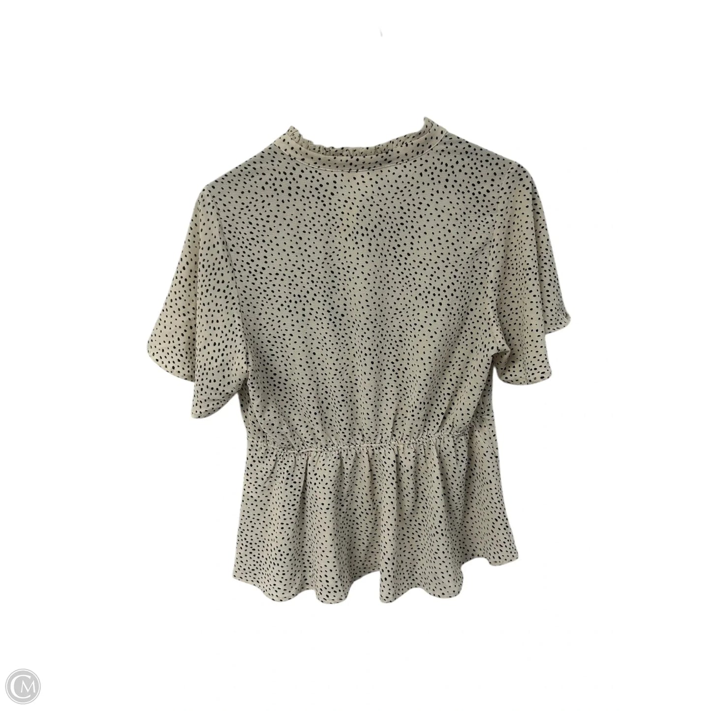 Top Short Sleeve By Monteau In Polkadot Pattern, Size: Xl