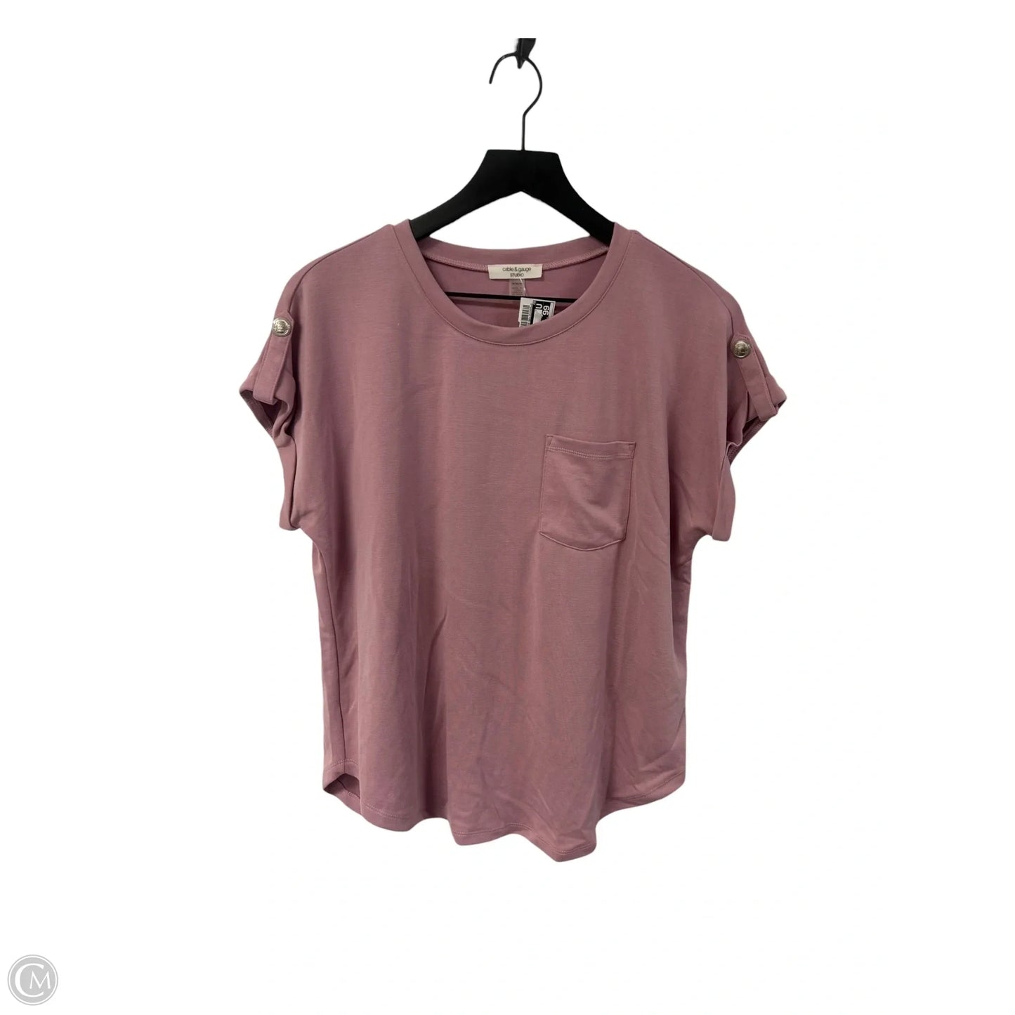 Top Short Sleeve By Cable And Gauge In Pink, Size: M