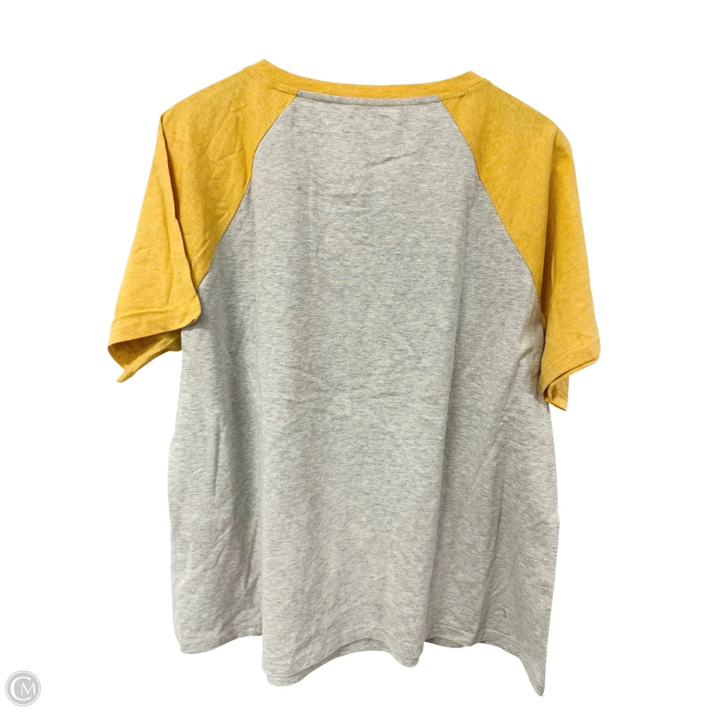 Top Short Sleeve By Harley Davidson In Grey & Yellow, Size: 2x