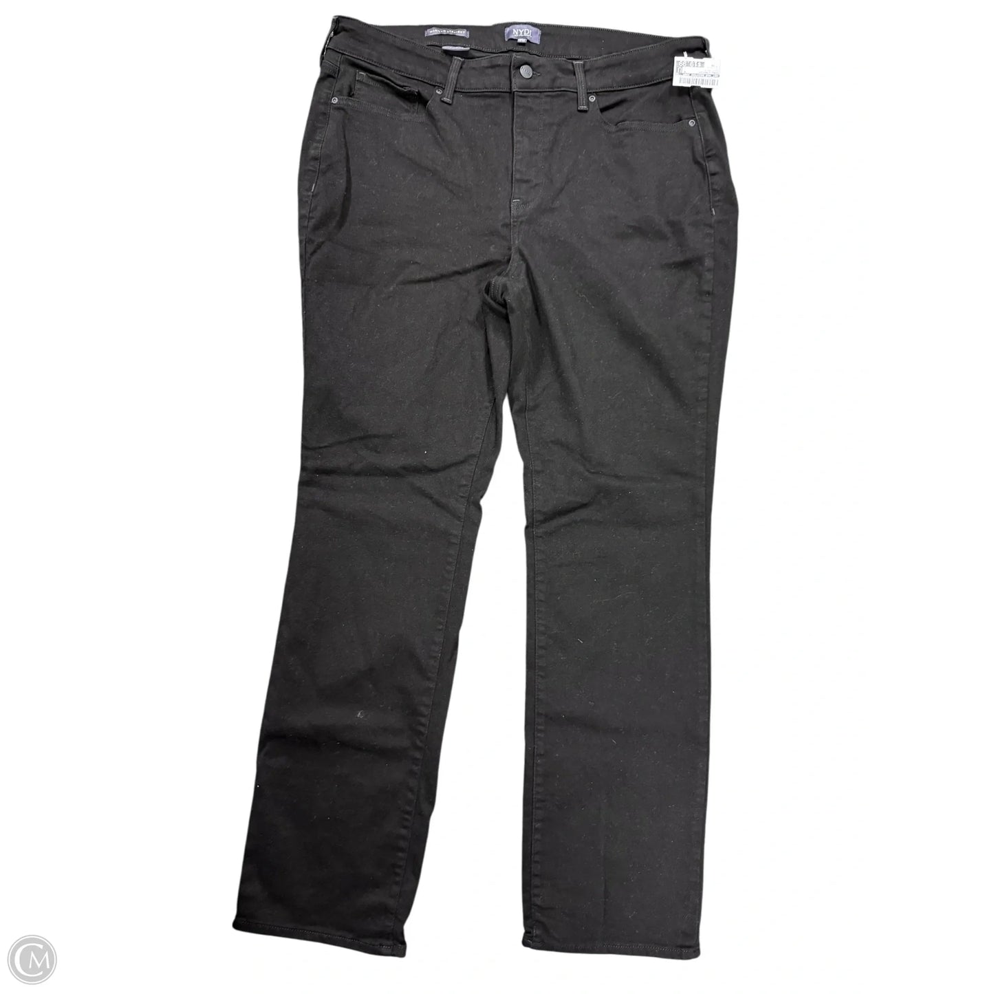 Jeans Straight By Not Your Daughters Jeans In Black Denim, Size: 18