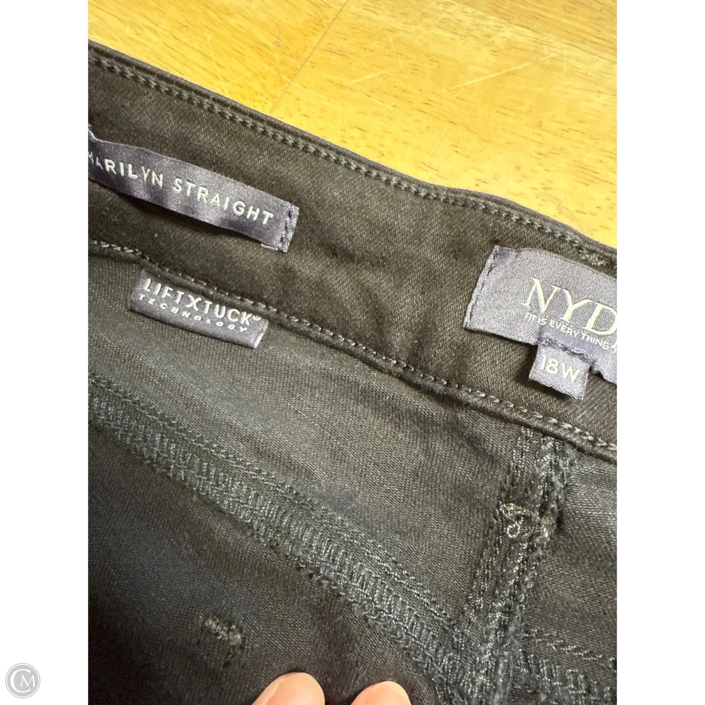Jeans Straight By Not Your Daughters Jeans In Black Denim, Size: 18